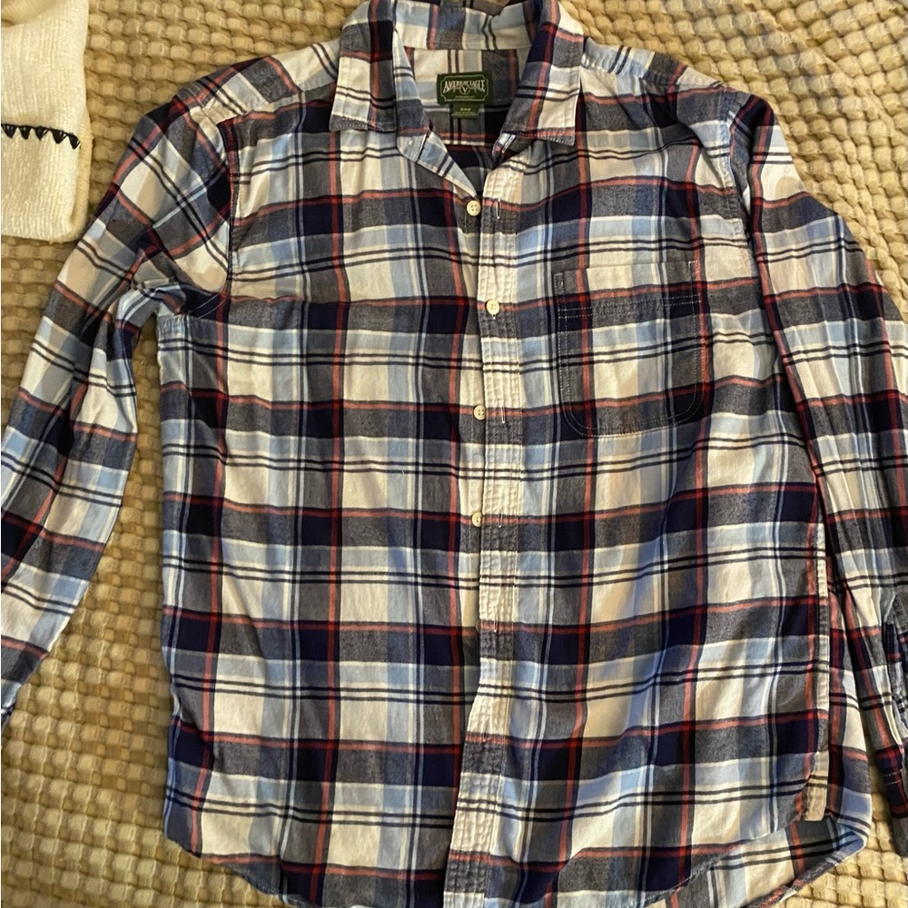 Men's Blue Plaid Shirt